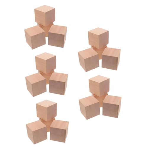 jojofuny 5 Sätze Blöcke Rohlinge Für Projekte Brett Basteln Farbiges Bauen Schnitzen Malen DIY Name Unvollendetes Bauspielzeug Holz 4 Stück * 5 von jojofuny