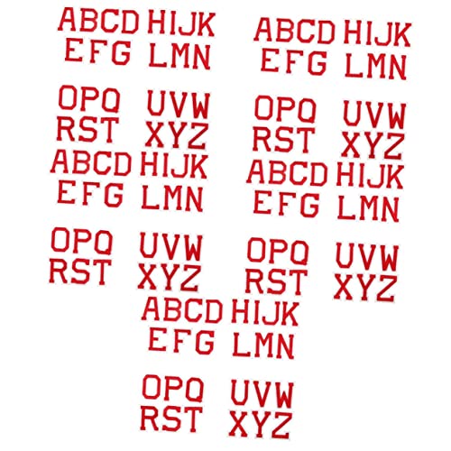 jojofuny 5 Sätze Brief Patch Stickerei Bestickt Flicken Für Jacken Nähen Buchstabenflecken Stickmuster Aufbügeln Eisen Auf Flecken Für Kleidung Stoffflicken Aufbügeln Pvc Rot 26 Stücke * 5 von jojofuny