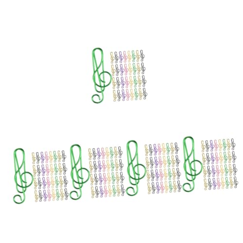 jojofuny 5 Sätze Farbige Büroklammern Riesige Büroklammern Zackenpapierverschluss Sortiert Geformt Musical Notizen Musikpapierklammer Dokumentpapierclips Dokumentclips Metall 85 Stück * 5 von jojofuny