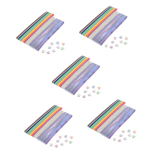 jojofuny 5 Sätze Gradient Origami Sternpapierstreifen Hängender Stern Sterndekor Sternpapier Aus Papier Herstellung Origami-papierstreifen Bastelbedarf Aus Papier 1290 Stück * 5 von jojofuny