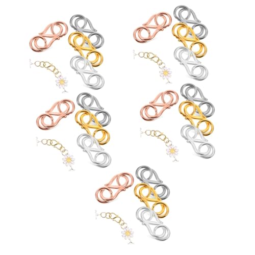 jojofuny 5 Sätze Haken Kettenverschlüsse Mit Geschlossenen Biegeringen Für Schmuckherstellung Für Diy Projekte Und Reparaturen Armbändern Verschiedenen Farben Erhältlich 4 Stücke * 5 von jojofuny
