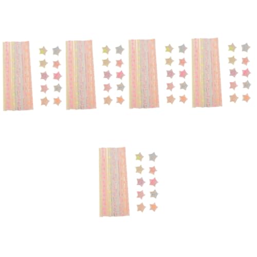 jojofuny 5 Sätze Ich Wünsche Stern Origami Origami-papier Papiersterne Papier Dekorative Papierstreifen Streifen Aus Papiersternen Sternpapierstreifen Origami-sternenstreifen 180 Stück * 5 von jojofuny
