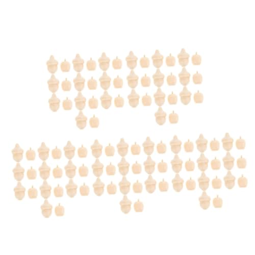 jojofuny 5 Sätze Leere Holzstatue Ornamente Mini Fälschung Apfel Form Festivaldekoration Diy-holzornament-set Unfertiges Holzaccessoire Leere Holzfigur Beige 20 Stück * 5 von jojofuny