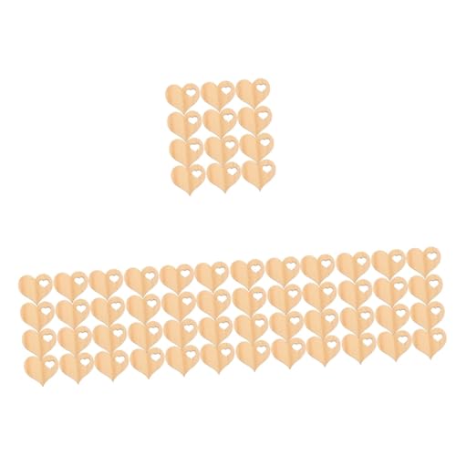 jojofuny 5 Sätze Liebe Holzchip -dekoration Herz Dekorationen Ausschnitte Hängendes Herz Kunsthandwerk Leer Valentinstag Dekoration Herzförmige Holzspäne Herzhandwerk Beige 100 Stück * 5 von jojofuny