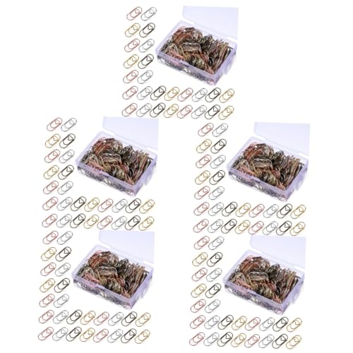 jojofuny 5 Sätze Mini Love Paper Clip Größe Clips Papierclip Led Kleine Papierklammern Basteln Herz Büroklammern Büroklammer Fürs Büro Süße Büroklammern Metall 200 Stück * 5 von jojofuny