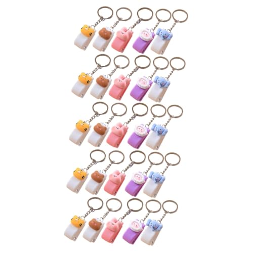 jojofuny 5 Sätze Mini Schlüsselanhänger Hefter Teiliges Tragbares Büro Zubehör Für Schule Und Zuhause Niedlichen Designs Hase Schaf Bär Tiger Elefant Für Schüler Und Kreative 5 Stücke * 5 von jojofuny