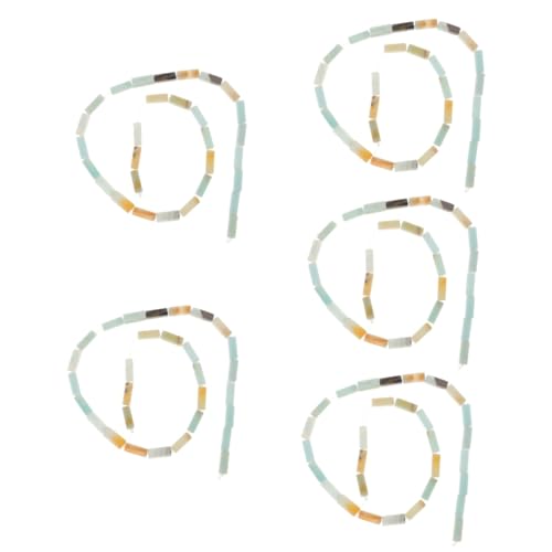 jojofuny 5 Saiten Natürliche Steinperlen für DIY Schmuck Lange Rechteckige Spacer Perlen pro Schnur für Armbänder und Dekorationen von jojofuny