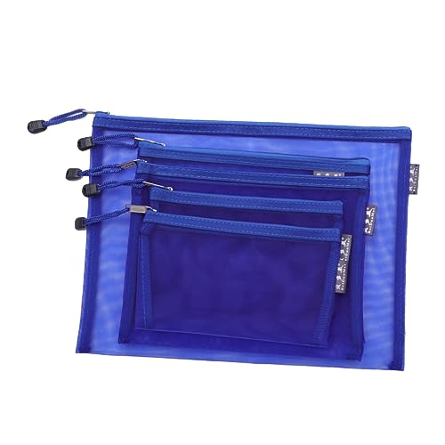jojofuny 5 Stück Aktenhalter aufbewahrungstasche Dokumenttasche Zipper -Dateibeutel Tasche für Aktenordner Aktentasche aus Mesh Blau von jojofuny