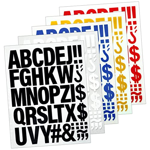 jojofuny 5 Stück Aufbügelbare Buchstaben Patches DIY Alphabet Aufnäher für Kleidung Handtaschen Hüte und Mehr Dekorative Wärmeübertragungsbuchstaben Gelb Weiß Blau Rot und Schwarz von jojofuny