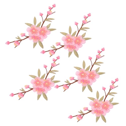 jojofuny 5 Stück Bestickte Blumen Stoffflicken zum Aufbügeln Leichte Applikationen für Kleidung Jeans Taschen Vielseitige Bügelflicken für DIY Textildekoration und Reparatur von jojofuny