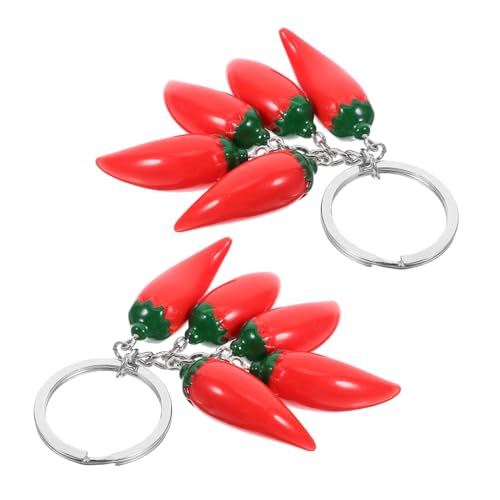 jojofuny 5 Stück Chili Schlüsselanhänger Partygeschenke Chili Pfeffer Anhänger Süßer Schlüsselanhänger Anhänger Ornamente Nummer Damen von jojofuny