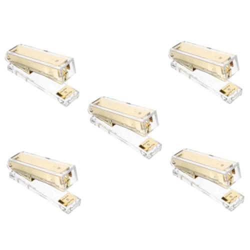jojofuny 5 Stück Hefter Büro Schreibtisch-Essentials Buchheime Acryl Golden von jojofuny