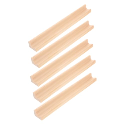 jojofuny 5 Stück Holz Spielsteinhalter Domino Tabletts Mahagoni Holz Buchstaben Deko Organizer für Mexican Train Mahjong Spielsteine Robust Rustikal für Spielabend von jojofuny