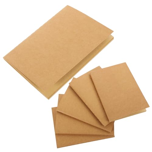 jojofuny 5 Stück Leere Notizbücher Kreative Tragbare Reisetagebücher aus Kraftpapier für Notizen Planung und Erinnerungen Stil Zufällig von jojofuny