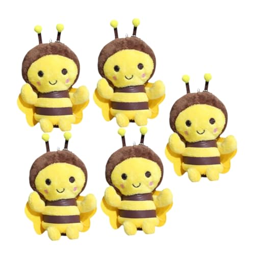 jojofuny 5 Stück Niedliche Bienen Plüsch Schlüsselanhänger Flauschige Bienen Anhänger für Taschen Rucksäcke und Schlüssel Mitgebsel für Partys und von jojofuny