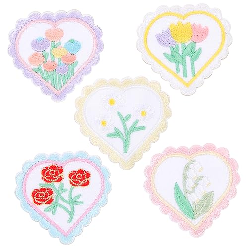 jojofuny 5 Stück Teiliges Blumenstickerei Aufbügelflicken Herz Applikationen für Kleidung Diy Reparatur Patches für Jacken Rucksäcke Taschen Schuhe jojofuny 5 Stück Teiliges Blumenstickerei Aufbügelflicken Herz Applikationen für Kleidung Diy Reparatur Patches für Jacken Rucksäcke Taschen Schuhe von jojofuny