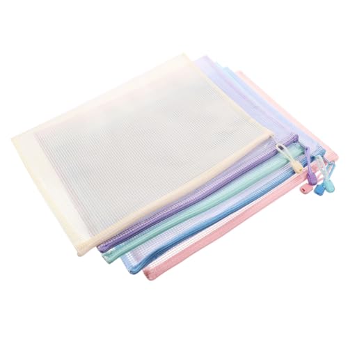 jojofuny 5 Stück Teiliges Bunte Dokumententaschen mit Reißverschluss Transparente Netz Aufbewahrungstaschen aus PVC und PP Wasserabweisend Große Kapazität für Büro Reise und Schule jojofuny 5 Stück Teiliges Bunte Dokumententaschen mit Reißverschluss Transparente Netz Aufbewahrungstaschen aus PVC und PP Wasserabweisend Große Kapazität für Büro Reise und Schule von jojofuny