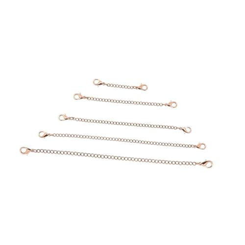 jojofuny 5 Stück Teiliges Edelstahl Verlängerungsketten mit Robustem Karabinerverschluss Langlebige Schmuck Extender in Roségold für DIY Halsketten Armbänder von jojofuny