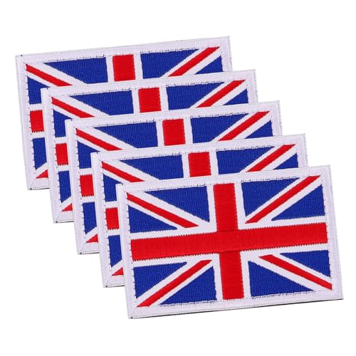 jojofuny 5 Stück Teiliges Handbestickter Uk-flaggen-patches mit Klettband Robuste Stoffapplikationen für Kleidung Hüte Rucksäcke Langlebig Farbintensiv Vielseitig Einsetzbar von jojofuny