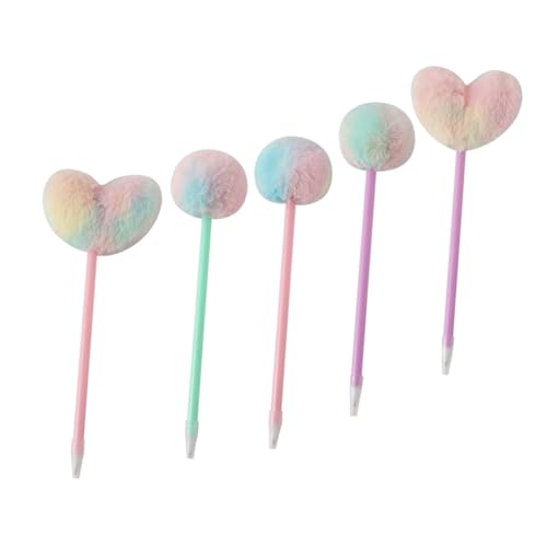jojofuny 5 Stück Teiliges Kugelschreiber mit Herz Pom Pom Flauschige Ergonomische Schreibstifte für Schule Büro Zuhause Glattes Schreiben Tragbar Niedliche Geschenkidee für Freunde und jojofuny 5 Stück Teiliges Kugelschreiber mit Herz Pom Pom Flauschige Ergonomische Schreibstifte für Schule Büro Zuhause Glattes Schreiben Tragbar Niedliche Geschenkidee für Freunde und von jojofuny