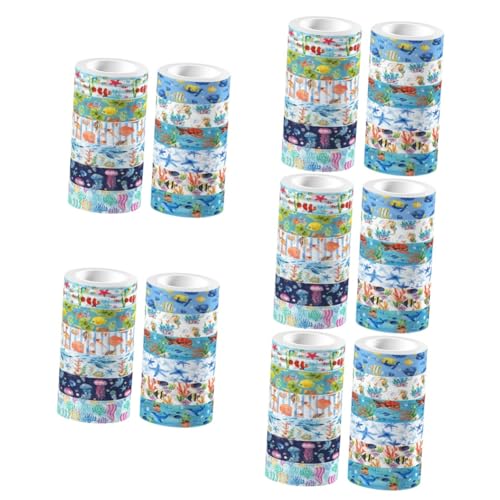jojofuny 5 Stück Washi-Tape-Aufkleber Band Szene Zeitschriftenaufkleber Scrapbooking -Vorräte ästhetische Aufkleber Pastell Bausätze Handwerk Blau für nautisches Washi-Tape von jojofuny