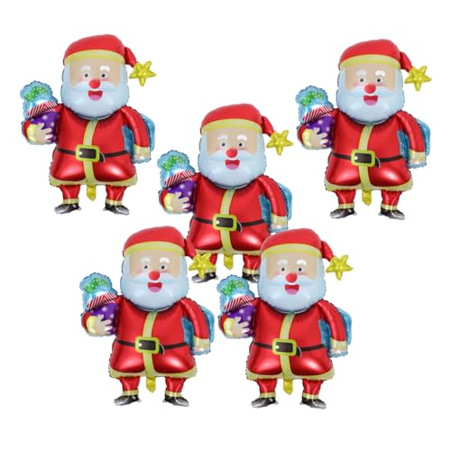 jojofuny 5 Stück Weihnachtsmann-Ballon weihnachtsballon weihnachtsdekoration weihnachtsgeschenk Ballonspielzeug weihnachtsfeier luftballons Weihnachtsfolienballon Aluminiumfolie von jojofuny