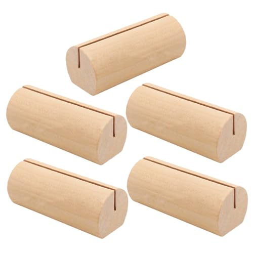 jojofuny 5 Stücke Holz Kartenhalter Visitenkartenständer Rustikaler Fotoclip Basis Tischschildhalter Für Büro Home Shop Hochzeit Partys Zubehör von jojofuny