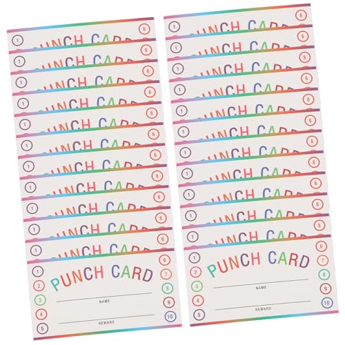 jojofuny 50 Blatt Rabattkarte Belohnungs-incentive-karte Anreizdiagramm Für Das Klassenzimmer Studenten-belohnungskarte Locher Für Belohnungssystem Im Klassenzimmer Papier von jojofuny