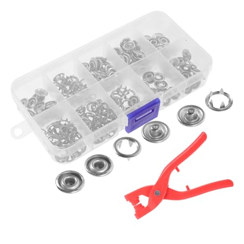 jojofuny 50 Sätze Teiliges Druckknopf Aufbewahrungsbox Robustes Snap Fastener Kit für Nähen und Basteln Einfache Handpresse Vielseitig Einsetzbar für Jeans Jacken Mäntel und DIY Kleidung von jojofuny