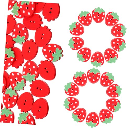 jojofuny 50 Stck. Holzknöpfe Erdbeerform Doppelloch Knöpfe für DIY Projekte Bastelbedarf und Dekoration für Kinderhandwerke und Attraktiv jojofuny 50 Stck. Holzknöpfe Erdbeerform Doppelloch Knöpfe für DIY Projekte Bastelbedarf und Dekoration für Kinderhandwerke und Attraktiv von jojofuny