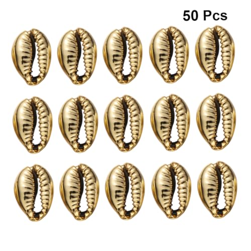 jojofuny 50 Stück Goldene Muschelperlen Zubehör für Diy Schmuckherstellung für Armbänder und Deko Accessoires Wahl für Kreative Projekte von jojofuny