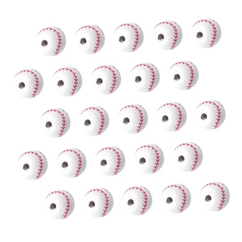 jojofuny 50 Stück Holzperlen Baseball Muster DIY Schmuckperlen zum Auffädeln für Armbänder Halsketten Basteln Langlebig und Hautfreundlich jojofuny 50 Stück Holzperlen Baseball Muster DIY Schmuckperlen zum Auffädeln für Armbänder Halsketten Basteln Langlebig und Hautfreundlich von jojofuny