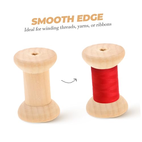 jojofuny 50 Stück Holzspulen für Fadenorganisation Natürliche Robuste Leere Holzspulen mit Ergonomisch Glatte Kanten für DIY Textil Web und Handarbeitsprojekte jojofuny 50 Stück Holzspulen für Fadenorganisation Natürliche Robuste Leere Holzspulen mit Ergonomisch Glatte Kanten für DIY Textil Web und Handarbeitsprojekte von jojofuny