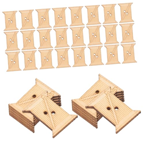 jojofuny 50 Stück Holzwickelbrett Kreuzstich-spulen-organizer Stickerei Nähgarnspule Nähspule Garnspulen-organizer Garnspulen-spulenwickler Tafelbrett Strickgarnspule Beige von jojofuny