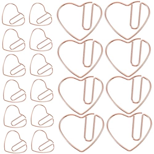jojofuny 50 Stück Liebesherzpapierclip Lieben Herzförmige Büroklammern Dokumentieren Klein Liebe Herz Memo Valentinstag Herzförmige Büroklammer Sortiert Schlüssel Form Größe Roségold Metall von jojofuny