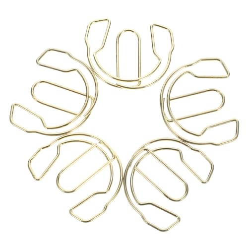 jojofuny 50 Stück Metall -büroklamme Kopfhörer-büroklammern Büroklammern Markieren Hochzeit Büroklammern Mini-büroklammern Lustige Papierclips Büroklammern Fürs Büro Golden von jojofuny