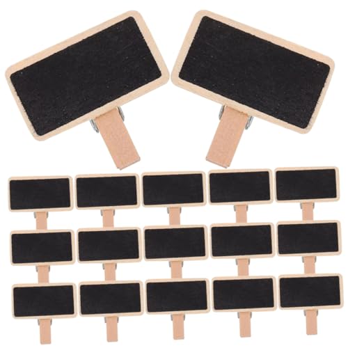 jojofuny 50 Stück Mini-tafel Tafelclip Klemmbrett Aus Holz Markierungsclip Kleine Tafel-memo-clips Tafelzeichen Tafeletiketten Pinnwand-clip Tafel Mit Klammern Hölzern von jojofuny