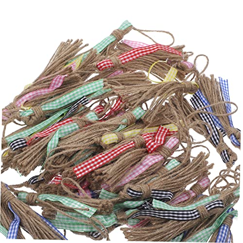 jojofuny 50 Stück Naturhanf Seil Quasten Dekorative Quasten mit Holzperlen für Diy Bastelarbeiten Hochzeitsfeiern und Wohnaccessoires von jojofuny