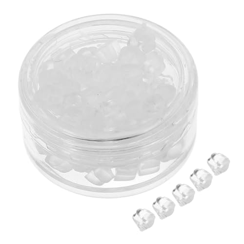 jojofuny 50 Stück Ohrringe Ohrring Verschlüsse Ohrring Verschlüsse Ohrring Zubehör Ohrring Stützverschlüsse Ohrring Stopper Ohrring Verschlüsse Silica Gel Transparent von jojofuny