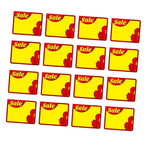 jojofuny 50 Stück Preisetiketten Werbeschilder für Einzelhandel Leere Etiketten für Praktische Preisschilder für Supermärkte und Geschäfte Auffällige Werbung von jojofuny