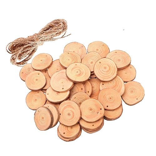 jojofuny 50 Stück Runde Holzscheiben mit Natürlicher Rinde Fein Poliert für Diy Basteln Hochzeit Tischdeko Jutegarn für Kreative Handwerksprojekte jojofuny 50 Stück Runde Holzscheiben mit Natürlicher Rinde Fein Poliert für Diy Basteln Hochzeit Tischdeko Jutegarn für Kreative Handwerksprojekte von jojofuny
