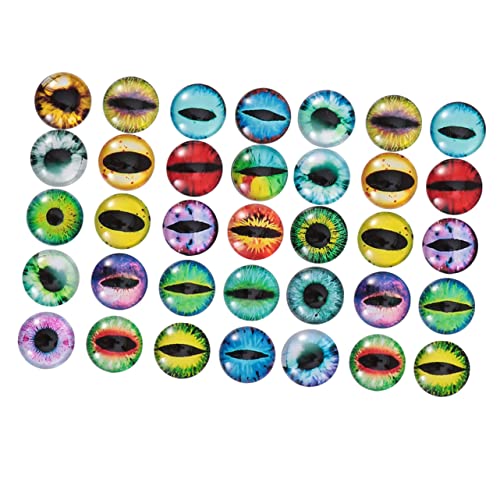 jojofuny 50 Stück Runde Tieraugen Cabochons Diy Schmuckaccessoires Gemischten Farben für Bastelprojekte Puppenherstellung und Scrapbooking Zufällige Farbe von jojofuny