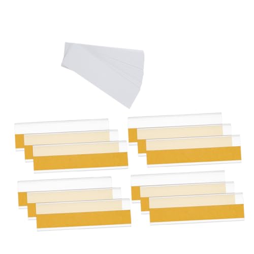 jojofuny 50 Stück Selbstklebende Transparente Kunststoff Etikettenhalter mit Pet-kleber und Weißer Karte Aufbewahrungs Preisschildtaschen für Büro Supermarkt und Regale jojofuny 50 Stück Selbstklebende Transparente Kunststoff Etikettenhalter mit Pet-kleber und Weißer Karte Aufbewahrungs Preisschildtaschen für Büro Supermarkt und Regale von jojofuny