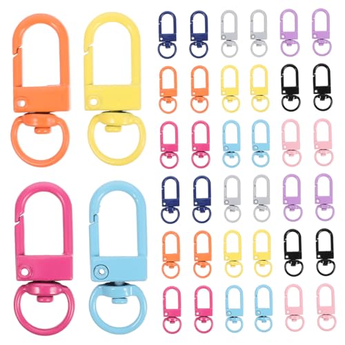 jojofuny 50 Stück Teiliges Bunte Metall-drehkarabiner Schlüsselanhänger Schnapphaken Robust für DIY Schmuck Schlüsselbänder Taschenanhänger und Hundehalsbänder jojofuny 50 Stück Teiliges Bunte Metall-drehkarabiner Schlüsselanhänger Schnapphaken Robust für DIY Schmuck Schlüsselbänder Taschenanhänger und Hundehalsbänder von jojofuny
