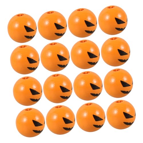 jojofuny 50 Stück Teiliges Halloween Holzperlen mit Einseitigem Orangen-gesichtsmotiv Leichte Glatte Holzperlen für DIY Schmuck und Farmhouse Dekoration zum Basteln von Girlanden und jojofuny 50 Stück Teiliges Halloween Holzperlen mit Einseitigem Orangen-gesichtsmotiv Leichte Glatte Holzperlen für DIY Schmuck und Farmhouse Dekoration zum Basteln von Girlanden und von jojofuny