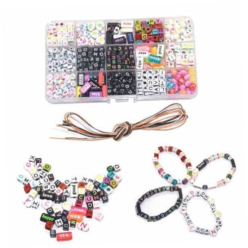 jojofuny 500 Stück Diy Acryl Buchstabenperlen Set für Schmuckherstellung Kreative Bastelperlen für Armbänder und Pädagogisches Kreativität und Handfertigkeit von jojofuny