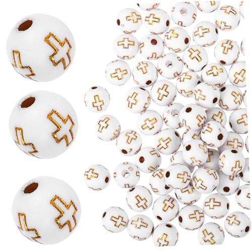 jojofuny 500 Stück groß Herstellung Schüttgut Perlen für Schmuckhersteller Armbänder bastelzeug bracelet beads Perlenschnur pearl necklace dekorative lose Perlen lose Perlen aus Acryl Weiß von jojofuny