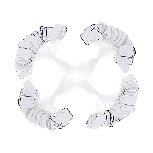 jojofuny 500Stücke Preisetiketten mit Schnur für Kleidung Schuhe Schmuck und Schreibwaren Weißes Kartonmaterial Bindeschnur für Beschriftungen und Etikettierungen von jojofuny