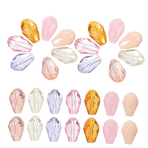 jojofuny 50Stücke DIY Wasserfall Glasperlen Pastellfarben für Armbandherstellung Schmuckzubehör Vielseitige Spacer Perlen für Armbänder Halsketten und Ohrringe von jojofuny