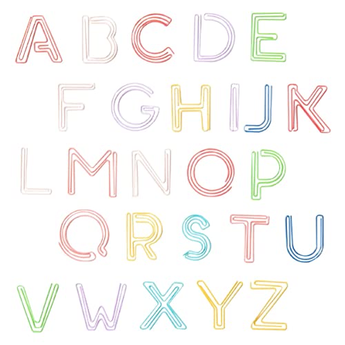 jojofuny 52 Stück Briefförmige Büroklammern Klammern Bunte Papier Clips für Schule und Büro Multifunktionale Lesezeichen Kreative Accessoires von jojofuny
